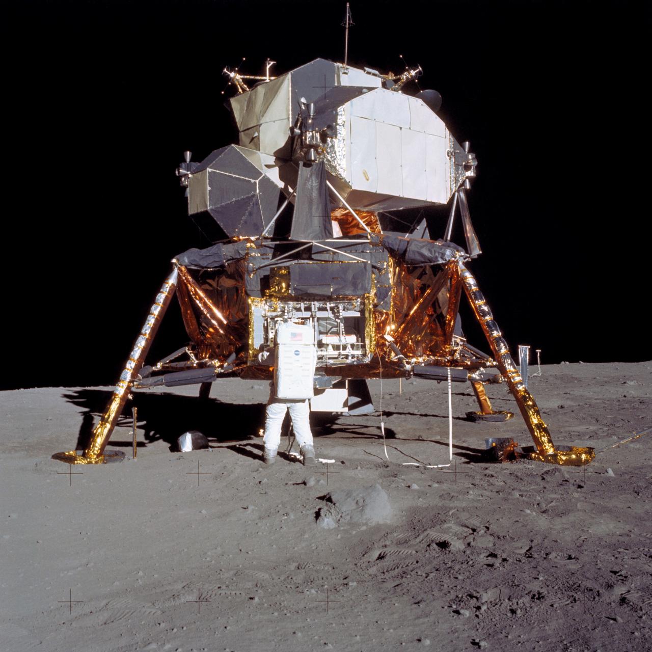 Buzz Aldrin on the Moon during Apollo 11, photographed by Neil Armstrong, 21 July 1969.