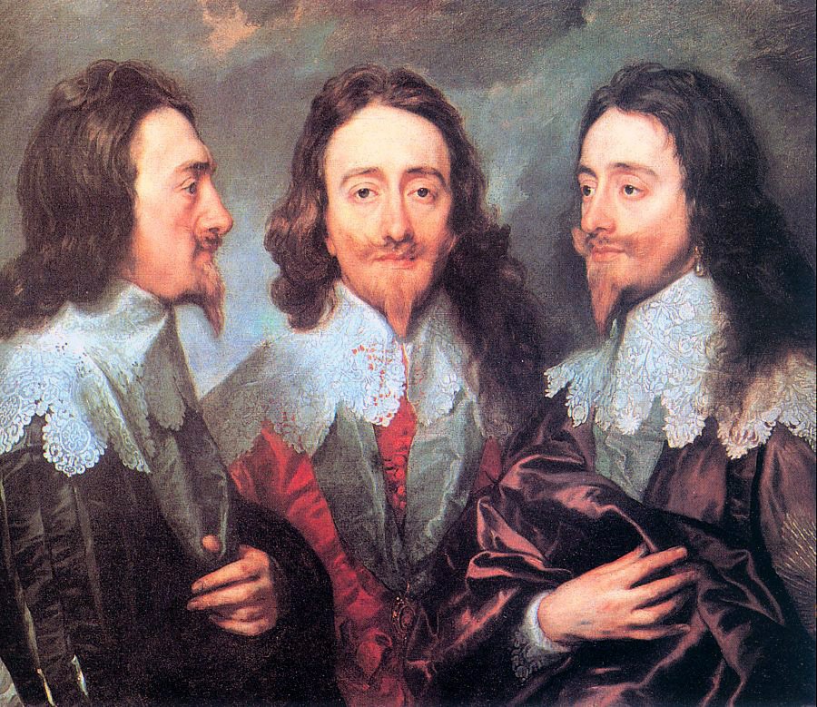 Charles I in three positions, Anthony van Dyck. A later court image of the king who raised his standard in 1642.